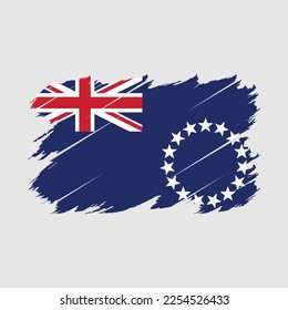 Ilustración de vectores de pincel de bandera de las Islas Cook