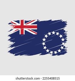 Cook Islands Flag Brush Vector Illustration