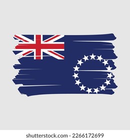 Cook Islands Flag Brush Vector Illustration