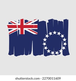 Cook Islands Flag Brush Vector Design