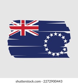 Cook Islands Flag Brush Vektor Illustration