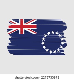 Cook Islands Flag Brush Vector Illustration