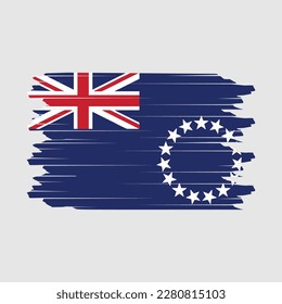 Ilustración de vectores de pincel de bandera de las Islas Cook