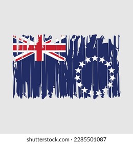 Cook Islands Flag Brush Vektor Illustration