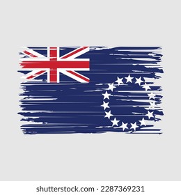 Cook Islands Flag Brush Vector Illustration