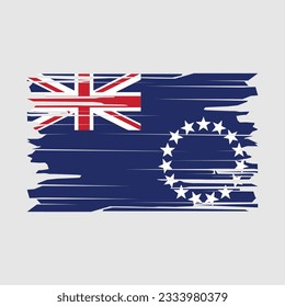 Ilustración de vectores de pincel de bandera de las Islas Cook
