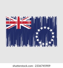 Cook Islands Flag Brush Vector Illustration