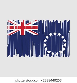 Cook Islands Flag Brush Vector Illustration
