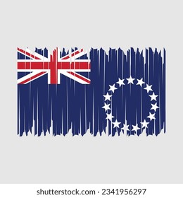 Cook Islands Flag Brush Vector Illustration