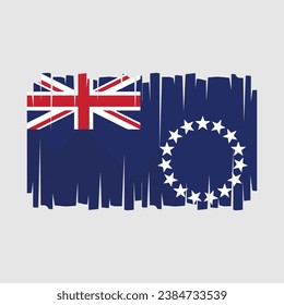 Cook Islands Flag Brush Vector Illustration