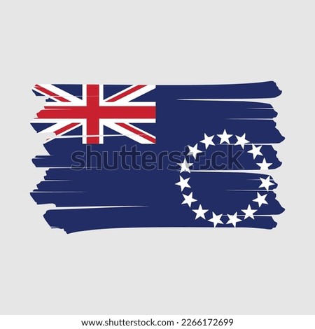 Cook Islands Flag Brush Vector Illustration