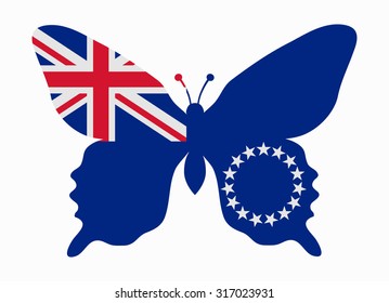 cook islands flag butterfly