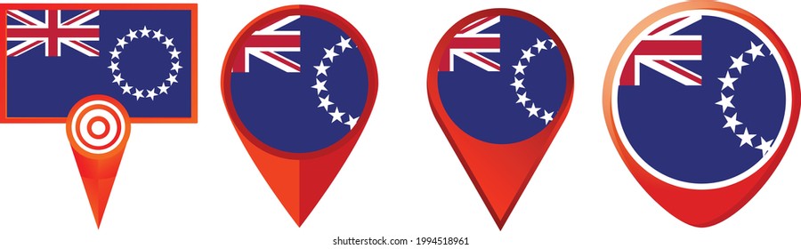 Cook Islands flag icon . web icon set . icons collection. Simple vector illustration.