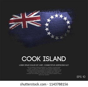 Cook Islands Flag Made of Glitter Sparkle Brush Paint Vector