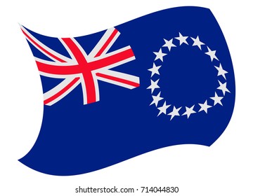 cook islands flag moved by the wind