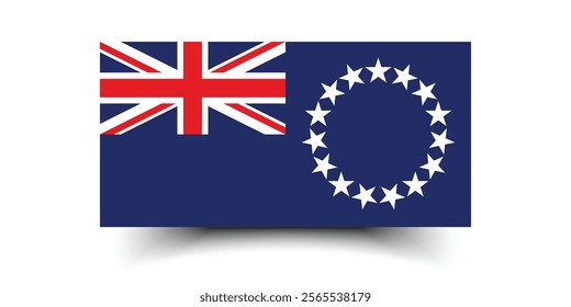 Cook Islands flag official size and color standards vector illustration