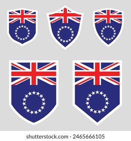 Bandera de las Islas Cook Conjunto marco de escudo