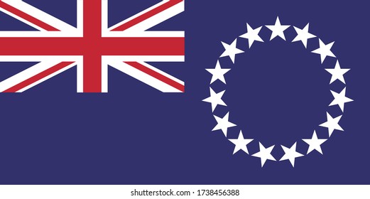 Cook Islands flag vector illustration nation country