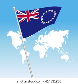 Cook Islands Flag. waving flag