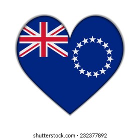 Cook Islands heart flag vector illustration
