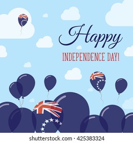 Cook Islands Independence Day Flat Patriotic Design. Cook Islander Flag Balloons. Happy National Day Cook Islands Vector Patriotic Design. Celebration Balloons Patriotic Design.
