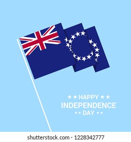 Cook Islands Independence day typographic design with flag vector