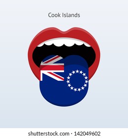 Cook Islands language. Abstract human mouth. Vector illustration.