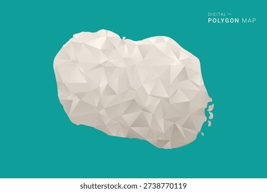 Cook Islands Map - Green and Gray Polygon Vector Illustration, Low Poly Geometric Design with Clean Minimal Style on Solid Background for Infographic Use.