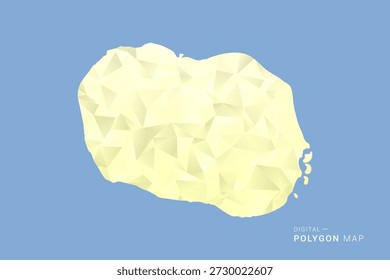 Cook Islands Map in low poly polygon vector style, geometric shape illustration with soft yellow tones on blue background, clean silhouette for infographic.