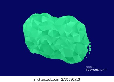 Cook Islands Map - low poly polygon vector, geometric triangulated silhouette in green and blue tones, clean modern style, isolated background for infographic use.