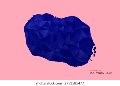 Cook Islands Map - Low poly polygon map in deep blue gradient on soft pink pastel background, modern minimal geometric design, clean digital vector illustration.