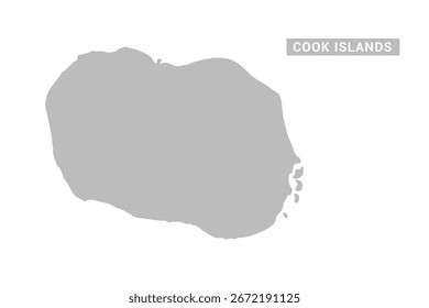 Cook Islands map - Minimal Flat Vector Illustration in Black and Gray, Isolated on White Background, Ideal for Infographics, Educational Use, Reports, and Presentations.