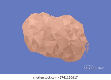 Cook Islands Map - Orange Polygon Vector Illustration on Deep Blue Background, Low Poly Geometric Design, Modern Abstract Country Silhouette for Infographics and Presentation Use.