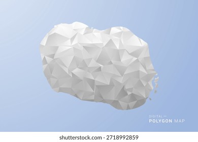 Cook Islands Map - Vektorgrafik im Polygonstil in Grau, Weiß und Blau, Low-Poly-geometrisches Design, minimale Silhouette, geeignet für Infografik und modernes Design.