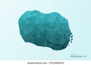 Mapa de las Islas Cook - Ilustración vectorial de estilo polígono en diseño geométrico azul-verde verde azulado bajo poli, silueta minimalista moderna.