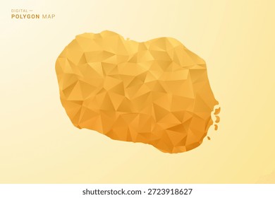 Cook Islands Map - Polygon style vector illustration in yellow and orange low poly geometric design, modern minimal silhouette, isolated for infographic.