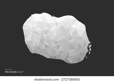 Mapa de las Islas Cook - Ilustración vectorial de estilo polígono en diseño geométrico de bajo poli negro, gris y blanco, silueta mínima, aislada para infografía.