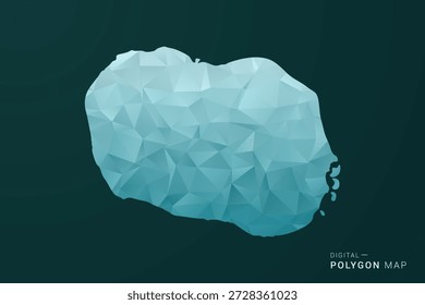 Mapa de las Islas Cook - Ilustración vectorial de estilo polígono en diseño geométrico de bajo poli verde y azul, silueta mínima limpia para infografía.