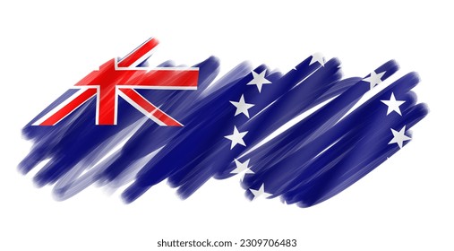 Cook Islands national flag, official flag of Cook Islands accurate colors, true color In a variety of styles