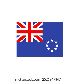 Bandera Nacional de las Islas Cook con Union Jack y Stars. Diseño de icono de Vector.