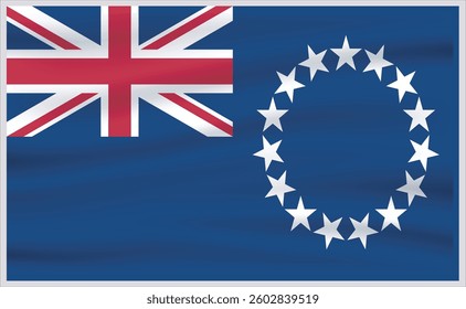 Cook Islands official flag vector with standard size and proportion. National flag emblem with accurate size and colors.