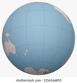 Cook Islands on the globe. Earth hemisphere centered at the location of the Cook Islands. Cook Islands map.