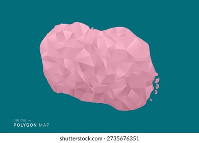 Cook Islands polygon map vector illustration in low poly geometric style, soft pastel colors with pink and teal green tones, clean silhouette on solid background, ideal for infographic.