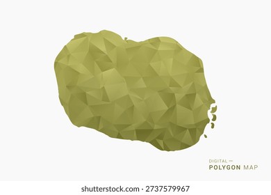 Cook Islands polygon map vector illustration in low poly geometric style, soft pastel colors with Olive green, clean silhouette on solid background, ideal for infographic.