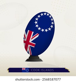 Cook Islands Rugby Ball on Rugby Kicking Tees with Modern Design. Illustration perfect for sports, national pride, and rugby-related projects.