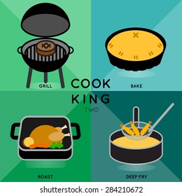 COOK KING TWO
4 of cooking process with different cooking utensils.