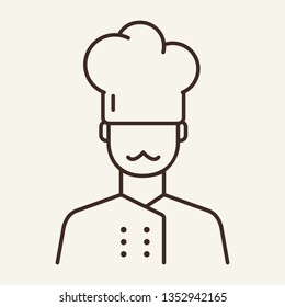 Cook line icon. Chef, uniform, baker. Restaurant concept. Can be used for topics like cuisine, gourmet, cooking