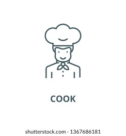 Cook line icon, vector. Cook outline sign, concept symbol, flat illustration