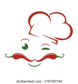 Cook logo icon vector. Man funy face design