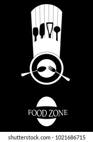 Cook logo on a black background. Vector illustration.